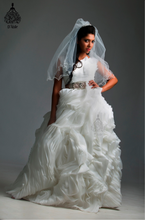 organza wedding gown